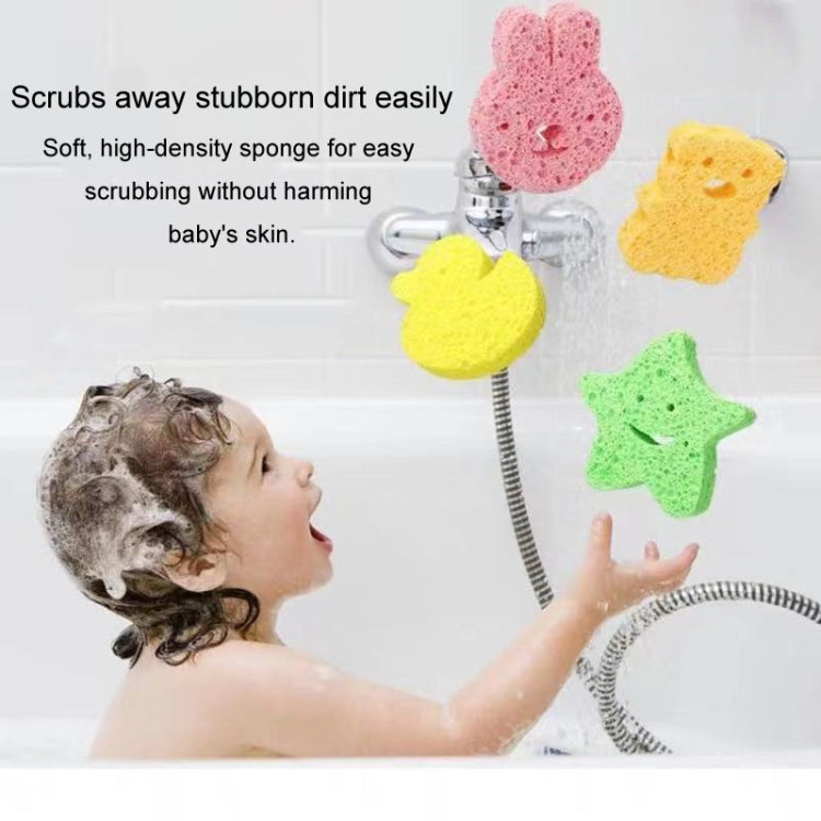 Baby Bathing Wood Pulp Sponge Cute Cartoon Soft Bath Sponge Bath Scrubber, Model: Little Star