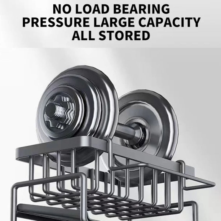 Kitchen Sink Multifunctional Drain Rack Sponge Rag Storage Shelf Black