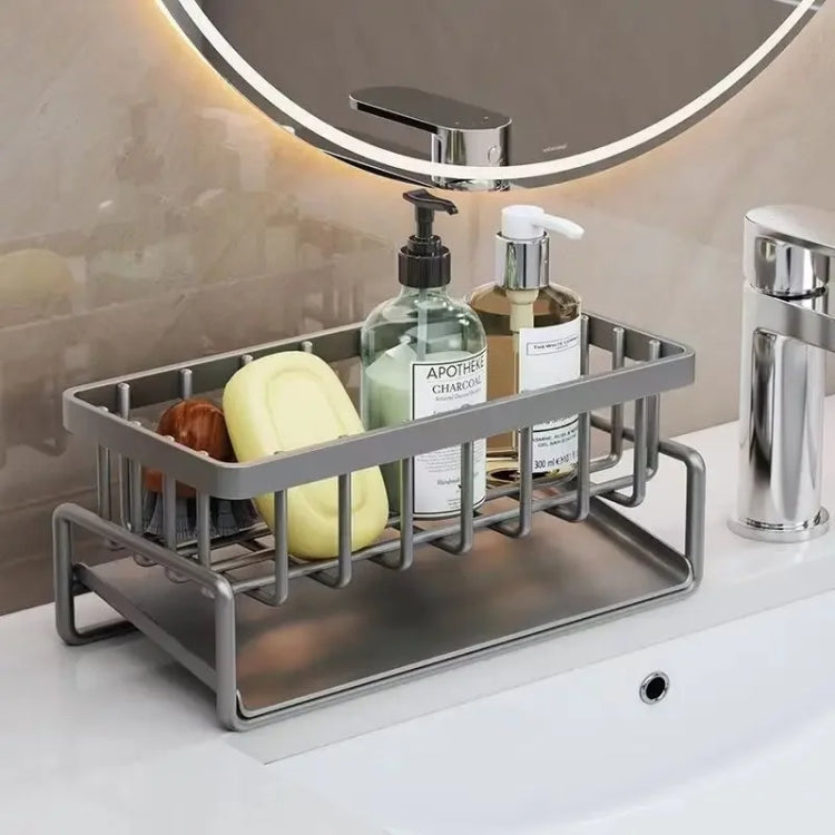Kitchen Sink Multifunctional Drain Rack Sponge Rag Storage Shelf Black