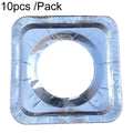 10pcs /Pack Gas Stove Oil-Proof Pad Cooktop Tinfoil Circle Kitchen Aluminum Foil Cleaning Mat, Model: Square