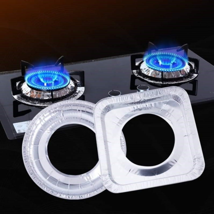 10pcs /Pack Gas Stove Oil-Proof Pad Cooktop Tinfoil Circle Kitchen Aluminum Foil Cleaning Mat, Model: Square