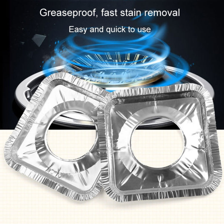 10pcs /Pack Gas Stove Oil-Proof Pad Cooktop Tinfoil Circle Kitchen Aluminum Foil Cleaning Mat, Model: Square