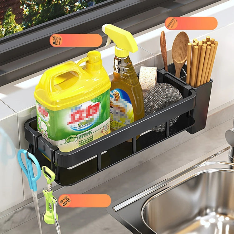 Wall-mounted Kitchen and Bathroom Storage Rack with 4 Hooks, Spec: Shelf + Cup