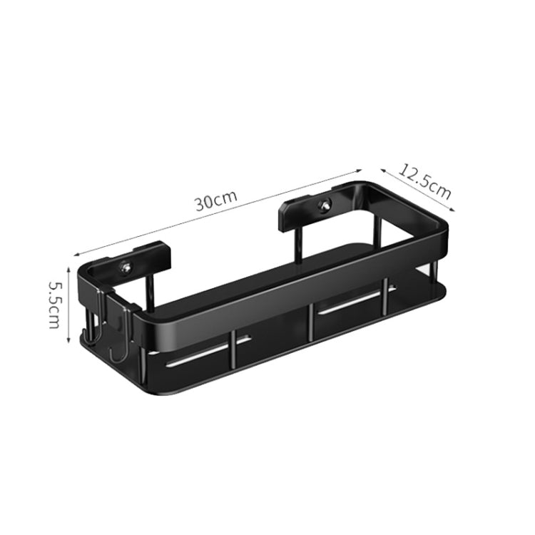 Wall-mounted Kitchen and Bathroom Storage Rack with 4 Hooks, Spec: Shelf + Cup