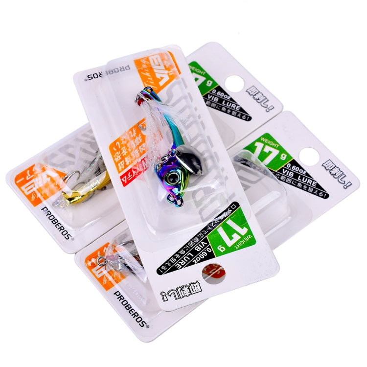 PROBEROS DW570 Fishing Lures Spinning Sequins Long Casting Tremor Swimming VIB Micro Tremor Zinc Alloy Bait(Colorful) Weight: 17g