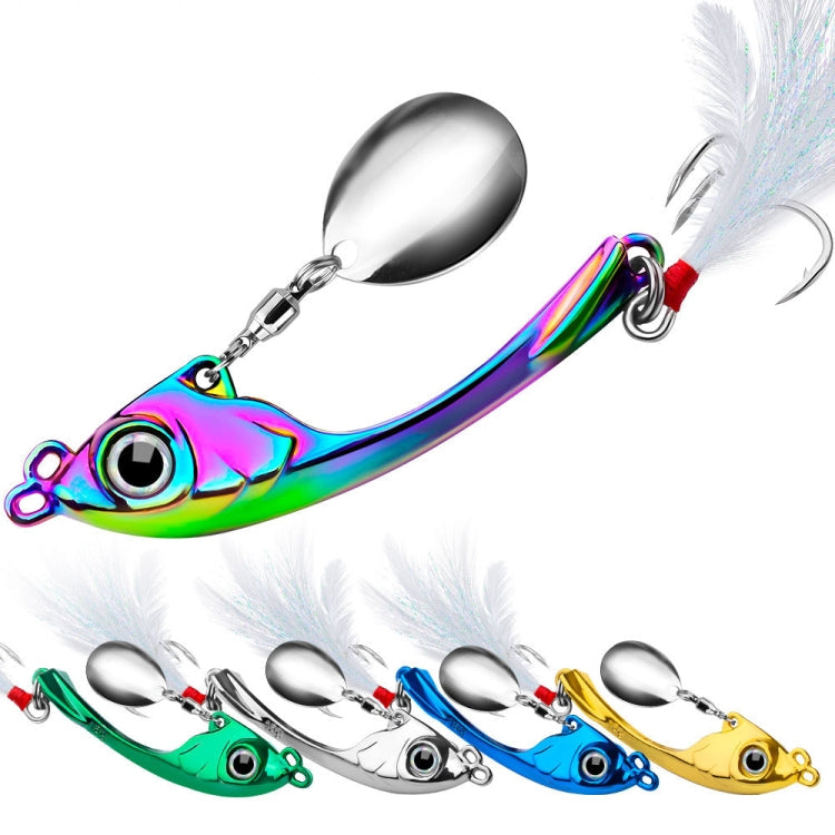 PROBEROS DW570 Fishing Lures Spinning Sequins Long Casting Tremor Swimming VIB Micro Tremor Zinc Alloy Bait(Golden) Weight: 17g