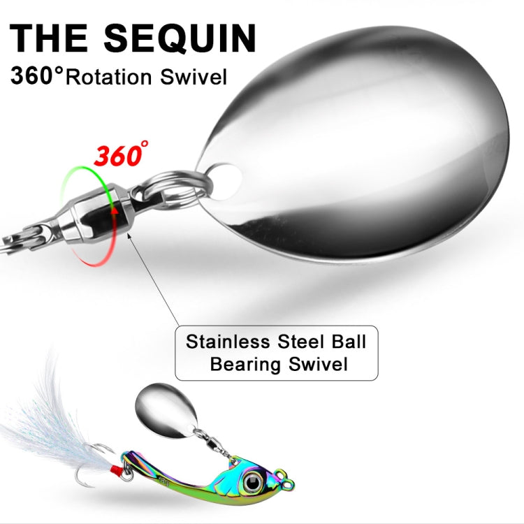 PROBEROS DW570 Fishing Lures Spinning Sequins Long Casting Tremor Swimming VIB Micro Tremor Zinc Alloy Bait(Colorful) Weight: 17g