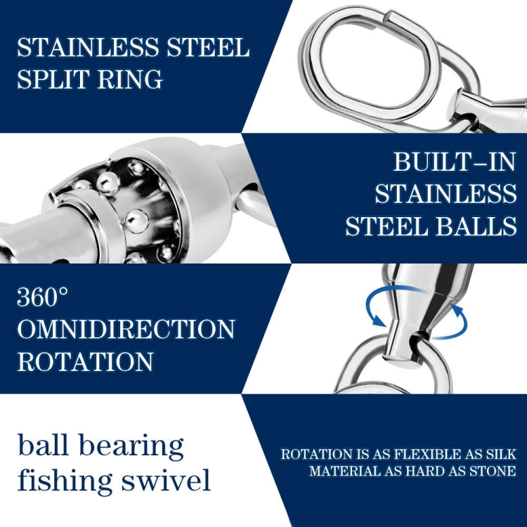 5pcs /Pack PROBEROS DAC006 Lure Baits 8-Type Rings Connector High-Speed Bearing Swivel Oval Pin Fishing Gear Accessories, Length: 22mm