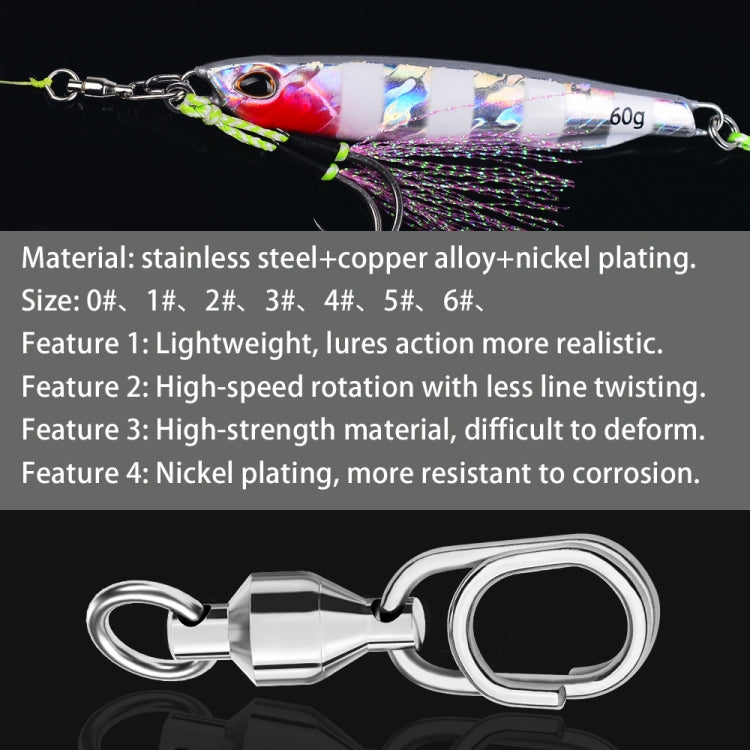 5pcs /Pack PROBEROS DAC006 Lure Baits 8-Type Rings Connector High-Speed Bearing Swivel Oval Pin Fishing Gear Accessories, Length: 30mm