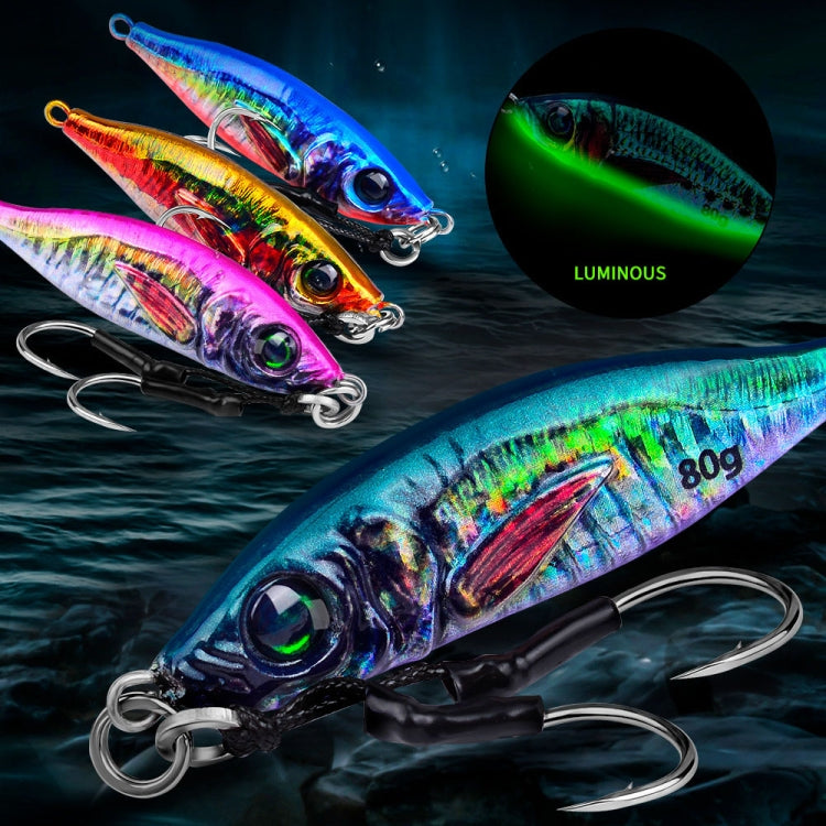 PROBEROS  LF136 Fishing Lure 3D Spray Painted Imitation Bait Long Casting Freshwater Fishing Warbler Bass Leader Lure, Size: 80g(Color E)