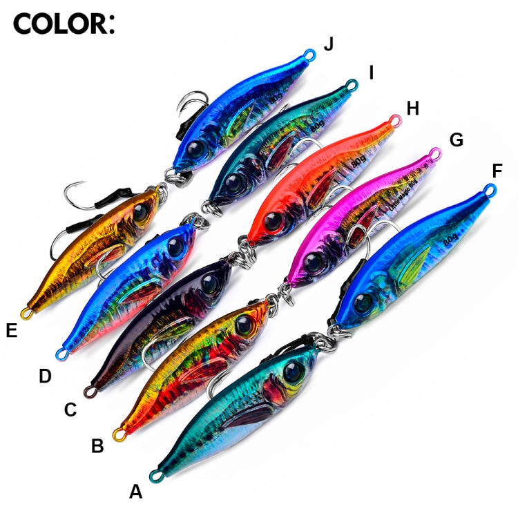 PROBEROS  LF136 Fishing Lure 3D Spray Painted Imitation Bait Long Casting Freshwater Fishing Warbler Bass Leader Lure, Size: 80g(Color E)
