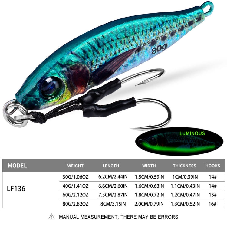 PROBEROS  LF136 Fishing Lure 3D Spray Painted Imitation Bait Long Casting Freshwater Fishing Warbler Bass Leader Lure, Size: 40g(Color E)