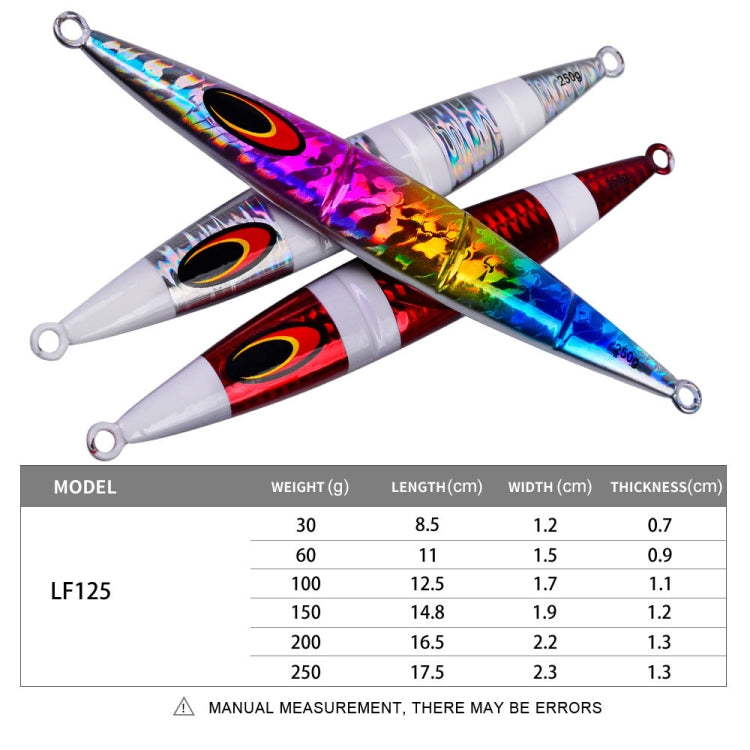 PROBEROS F125 Jogging Steelhead Deep Sea Boat Fishing Lure Rapid Sinking Sea Fishing Fake Bait, Size: 250g(Color E)