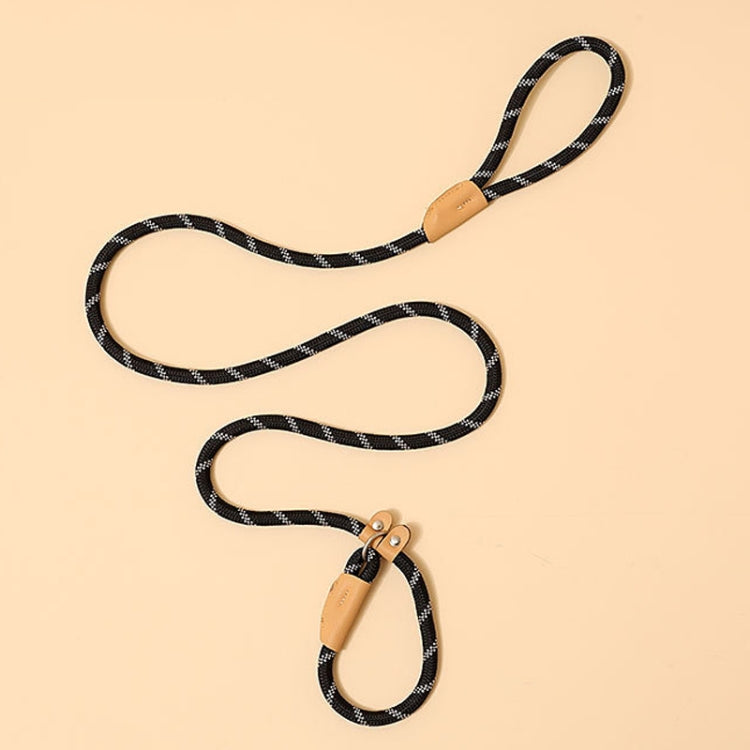 1.8m x 0.8cm Dog Traction Rope Mid Large Dog Universal Safety Buckle Chain Circle(Black)