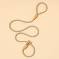 1.8m x 0.8cm Dog Traction Rope Mid Large Dog Universal Safety Buckle Chain Circle(Brown)