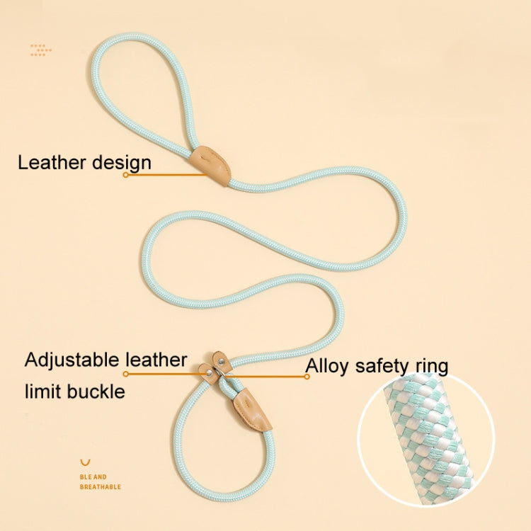 1.5m x 1cm Dog Traction Rope Mid Large Dog Universal Safety Buckle Chain Circle(Black)
