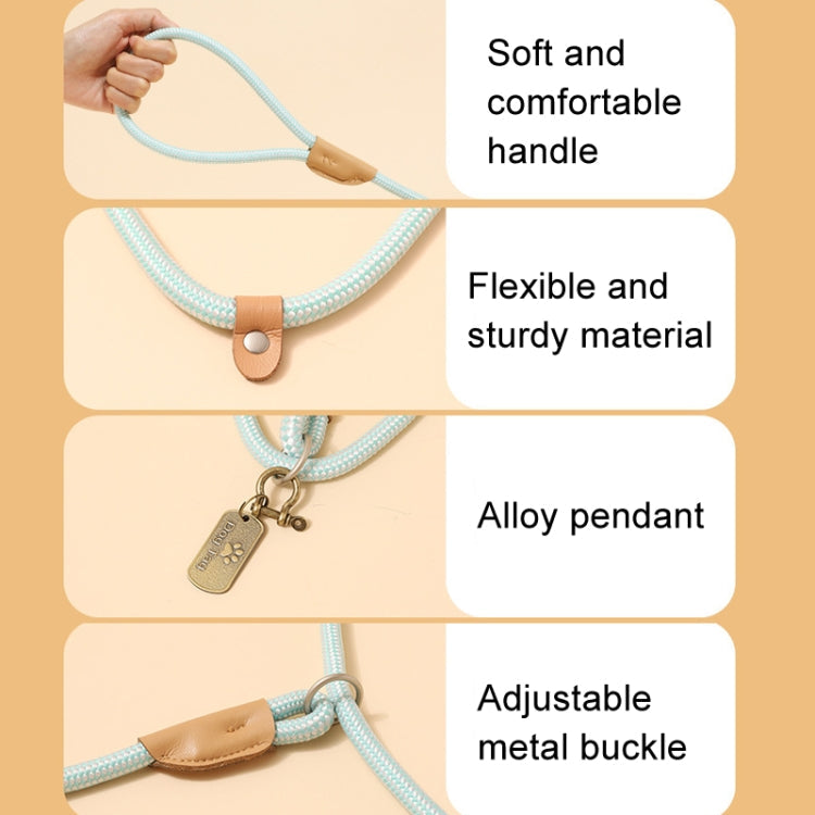 1.5m x 1cm Dog Traction Rope Mid Large Dog Universal Safety Buckle Chain Circle(Red White)