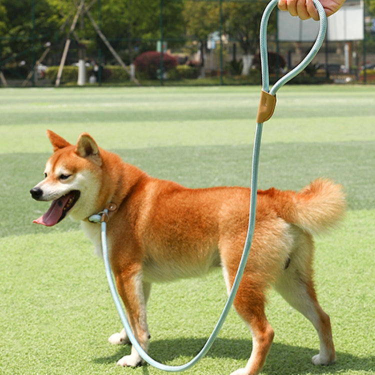 1.5m x 1cm Dog Traction Rope Mid Large Dog Universal Safety Buckle Chain Circle(Red White)