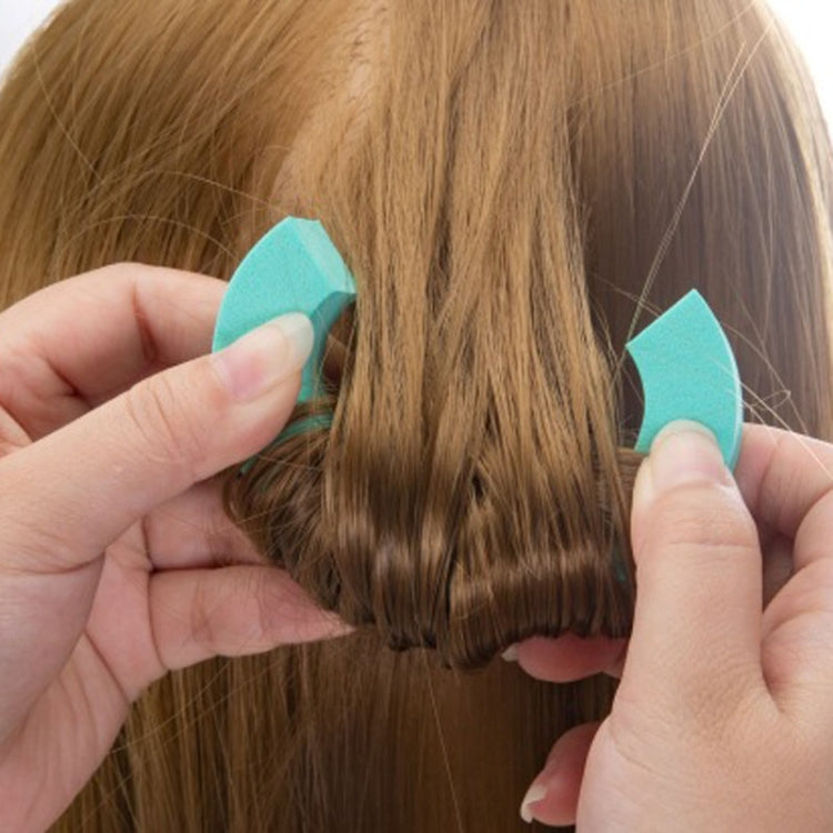 12pcs /Pack Small C-Shape Portable Hair Curler Beauty Fluffy No Heat No Harm Hair Sleeping Hair Roller(Cyan)