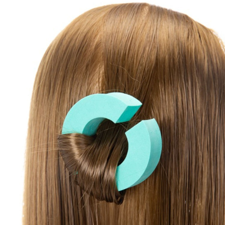 12pcs /Pack Small C-Shape Portable Hair Curler Beauty Fluffy No Heat No Harm Hair Sleeping Hair Roller(Cyan)
