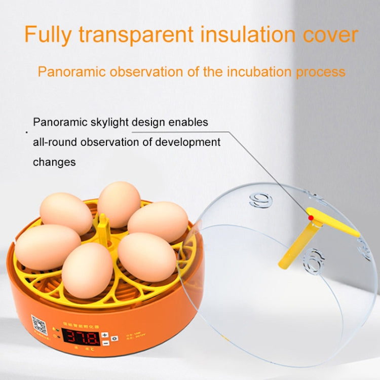 6-Eggs Small Household Experimental Children Smart Chicken Incubators, Spec: Dual-electric Automatic EU Plug