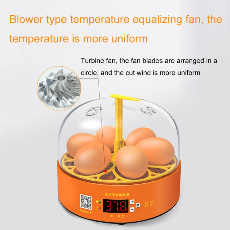 6-Eggs Small Household Experimental Children Smart Chicken Incubators, Spec: Dual-electric Automatic EU Plug