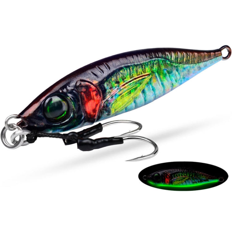 PROBEROS LF137 3D Spray Painted Bionic Lure Warp Bass Leader Fish Long Casting Freshwater Sea Luminous Fishing Bait, Size: 40g(Color B)