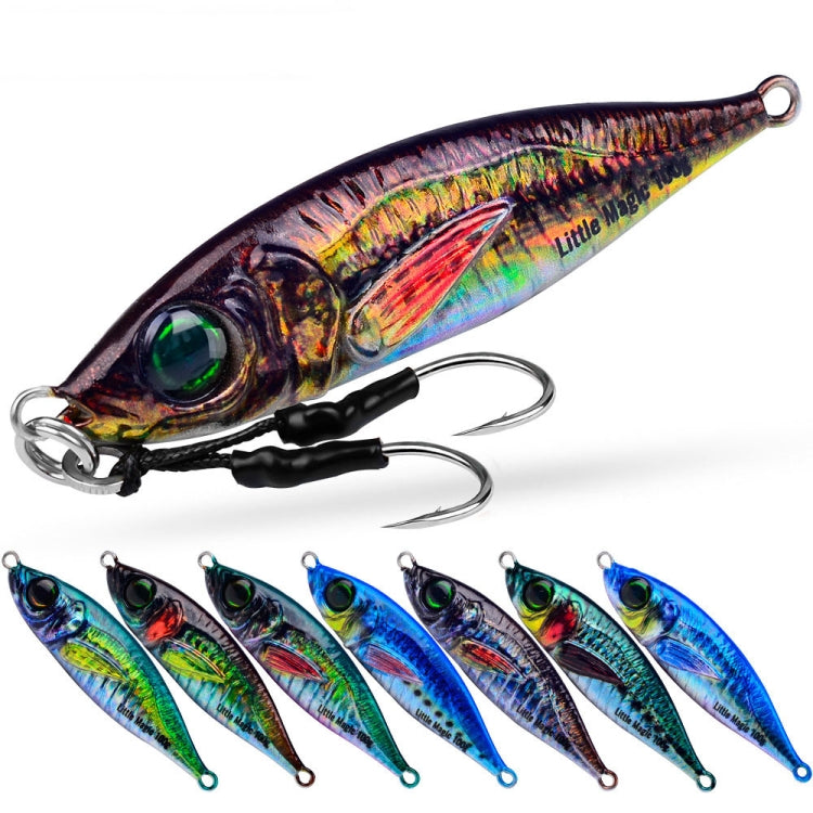 PROBEROS LF137 3D Spray Painted Bionic Lure Warp Bass Leader Fish Long Casting Freshwater Sea Luminous Fishing Bait, Size: 40g(Color B)