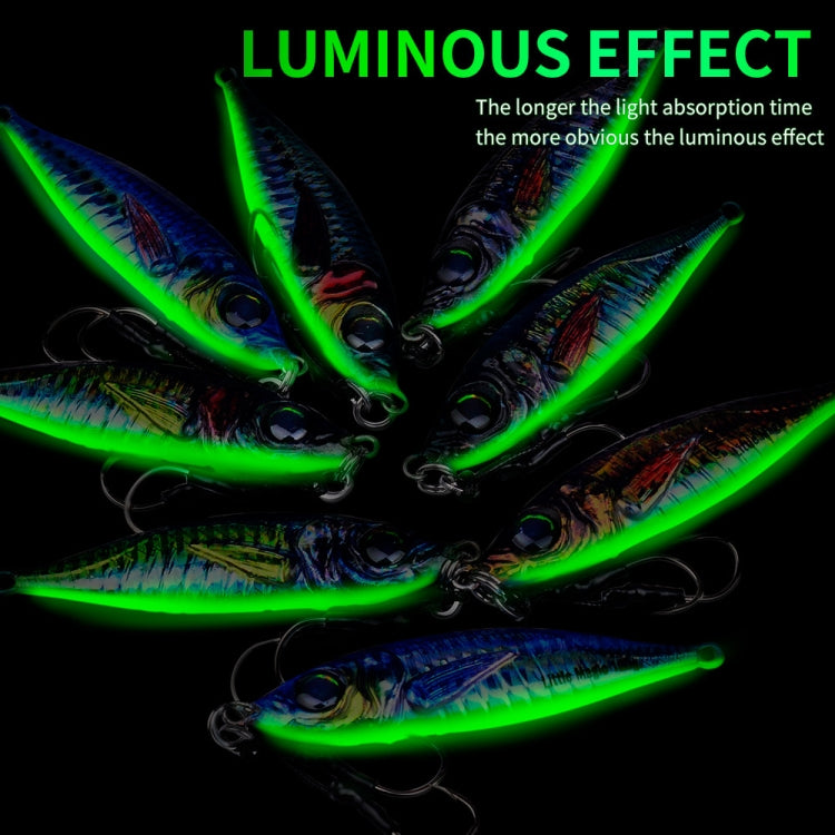 PROBEROS LF137 3D Spray Painted Bionic Lure Warp Bass Leader Fish Long Casting Freshwater Sea Luminous Fishing Bait, Size: 60g(Color C)