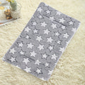 61x41cm Thickened Pet Cushion Cat Dog Blanket Pet Bed(Gray White Stars)