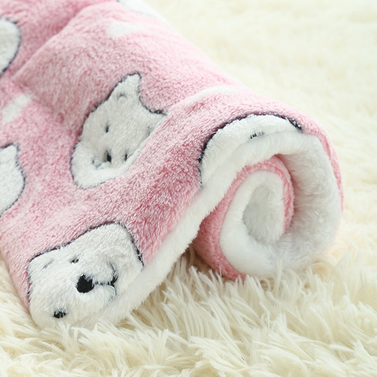 49x32cm Thickened Pet Cushion Cat Dog Blanket Pet Bed(Blue Stars)