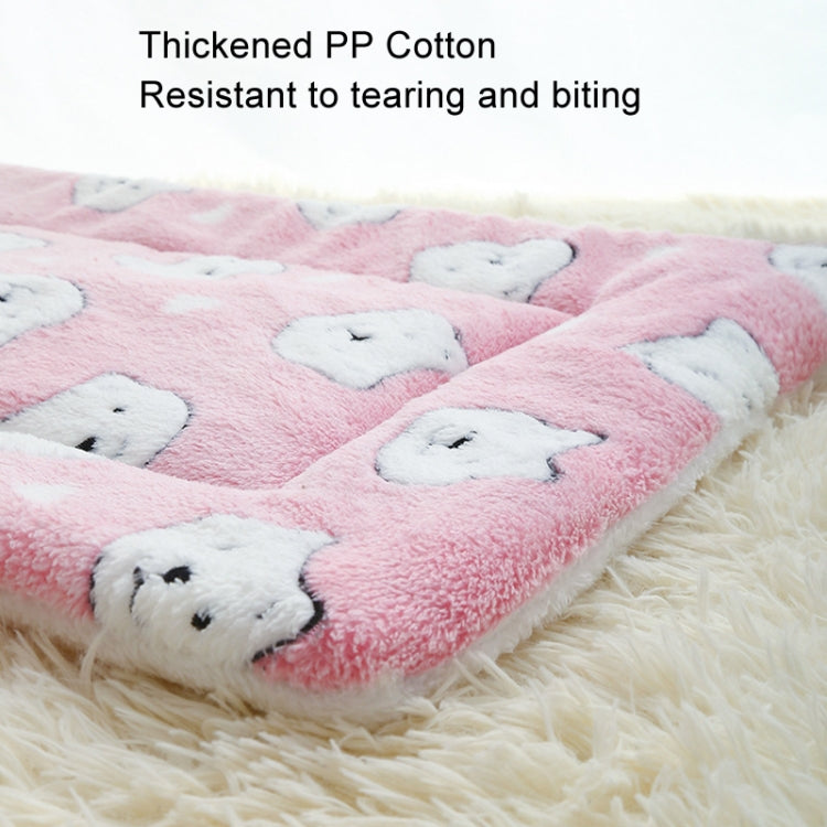 49x32cm Thickened Pet Cushion Cat Dog Blanket Pet Bed(Gray White Stars)
