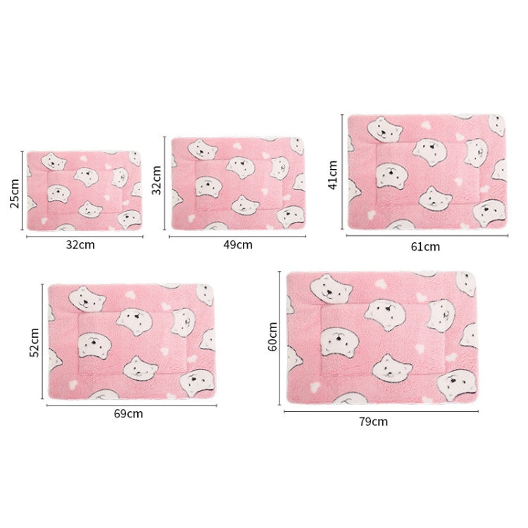 79x60cm Thickened Pet Cushion Cat Dog Blanket Pet Bed(Blue Stars)