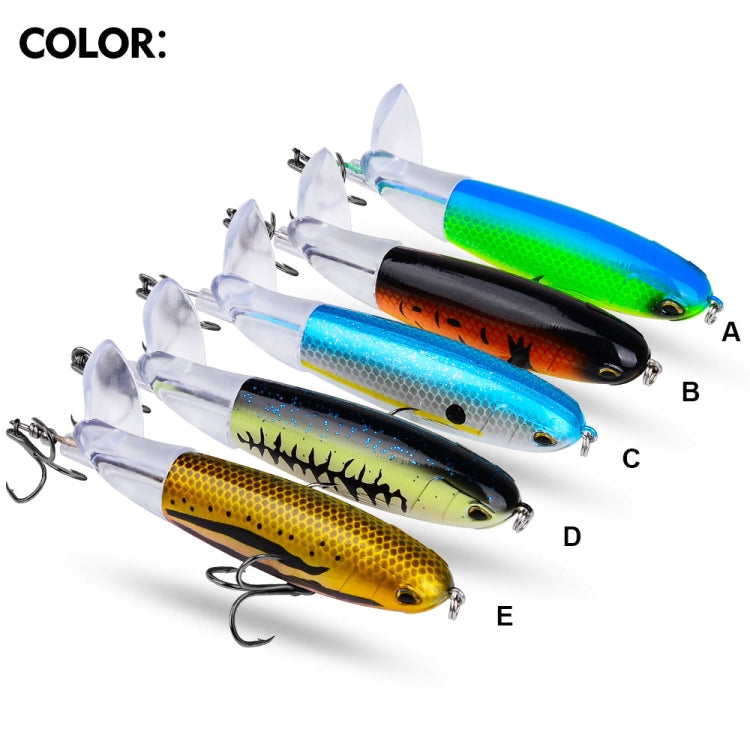 PROBEROS DW601 360 Degree Rotating Propeller Lures Topwater Tethered Tractor Floating Fake Fish Bait, Size: 10.5cm/13.5g(Color B)