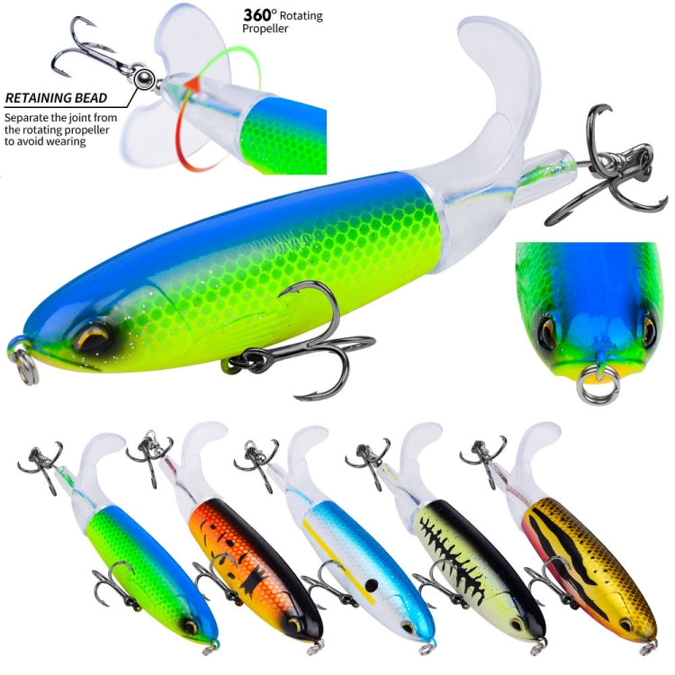 PROBEROS DW601 360 Degree Rotating Propeller Lures Topwater Tethered Tractor Floating Fake Fish Bait, Size: 11.5cm/16.5g(Color C)