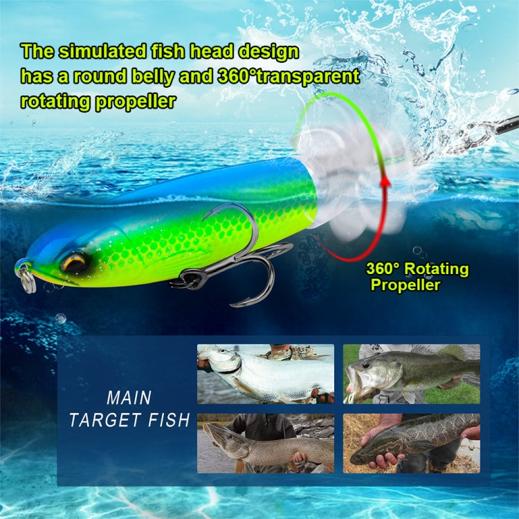 PROBEROS DW601 360 Degree Rotating Propeller Lures Topwater Tethered Tractor Floating Fake Fish Bait, Size: 10.5cm/13.5g(Color B)