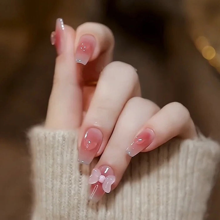24pcs/box Handmade Nail Glitter Nail Jelly Glue Finished Patch, Color: BY16(Wear Tool Bag)