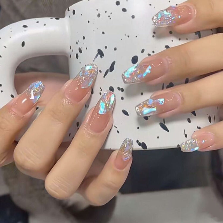 24pcs/box Handmade Nail Glitter Nail Jelly Glue Finished Patch, Color: BY01(Wear Tool Bag)