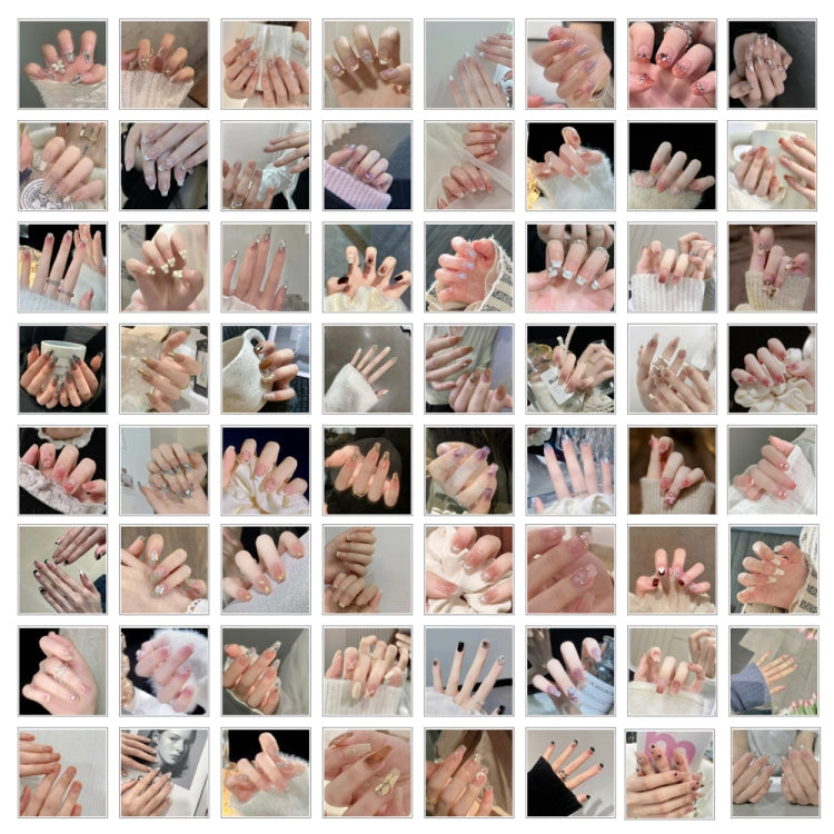 24pcs/box Handmade Nail Glitter Nail Jelly Glue Finished Patch, Color: BY1057(Wear Tool Bag)