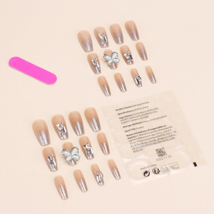 24pcs/box Handmade Nail Glitter Nail Jelly Glue Finished Patch, Color: BY1031(Wear Tool Bag)