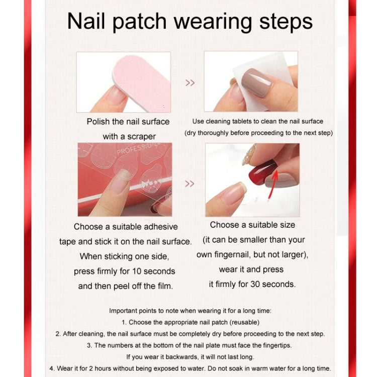 24pcs/box Handmade Nail Glitter Nail Jelly Glue Finished Patch, Color: BY1026(Wear Tool Bag)