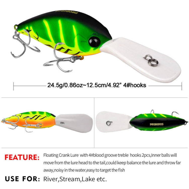 PROBEROS DW574 Bait Floating Rock Plastic Lure Small Fatty Fish Fake Bait Fishing Tackle, Size: 12.5cm/24.5g(Color C)