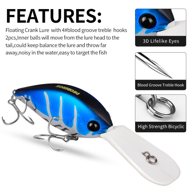 PROBEROS DW574 Bait Floating Rock Plastic Lure Small Fatty Fish Fake Bait Fishing Tackle, Size: 12.5cm/24.5g(Color C)
