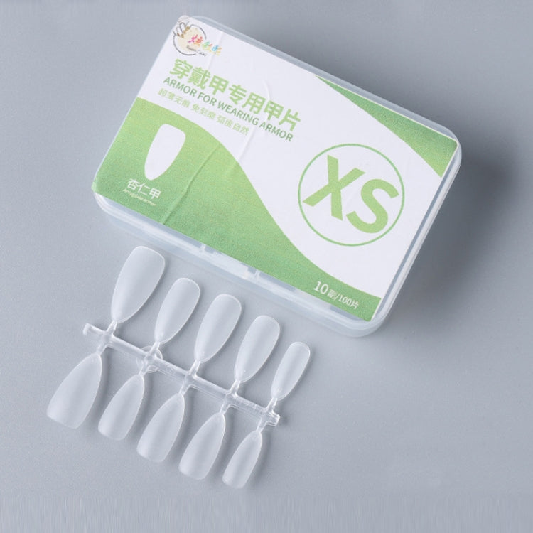 10pairs Of 100pcs/Box Frosted False Nails Artificial Tip, Shape: Almond Nail XS