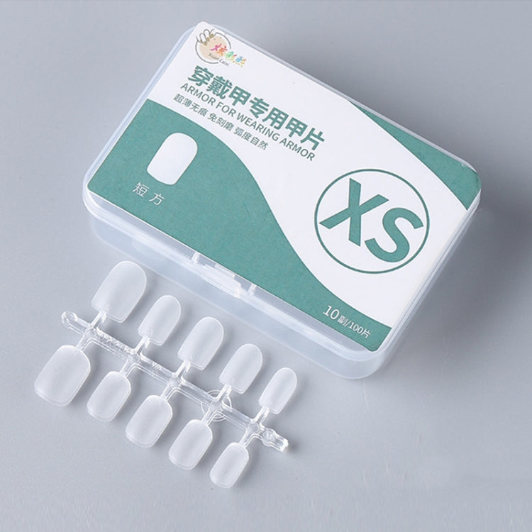10pairs Of 100pcs/Box Frosted False Nails Artificial Tip, Shape: Short Square XS