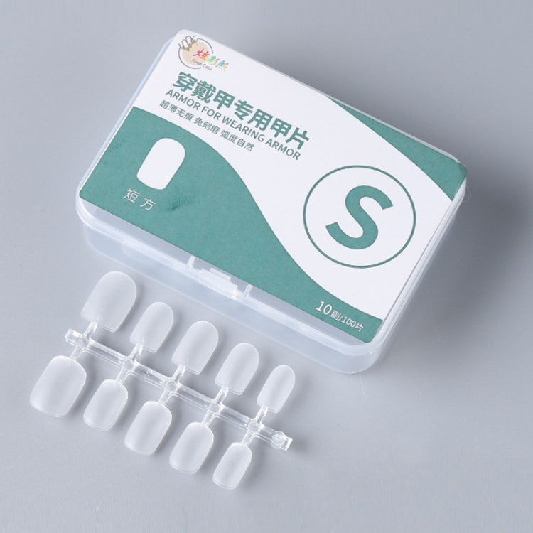 10pairs Of 100pcs/Box Frosted False Nails Artificial Tip, Shape: Short Square S