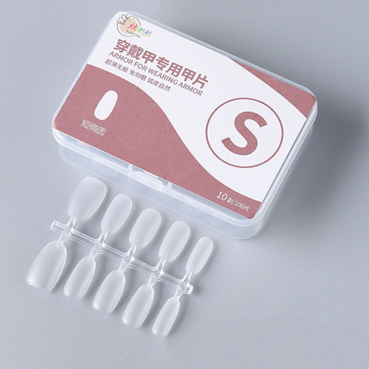 10pairs Of 100pcs/Box Frosted False Nails Artificial Tip, Shape: Short Ellipse S
