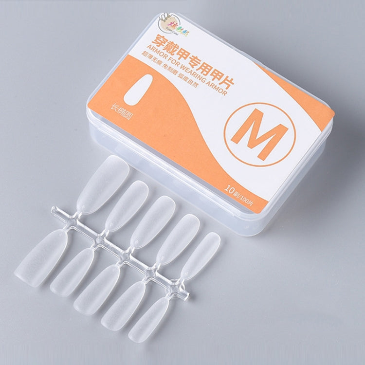 10pairs Of 100pcs/Box Frosted False Nails Artificial Tip, Shape: Long Ellipse M