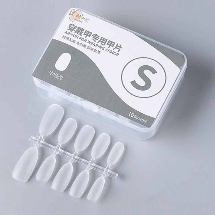 10pairs Of 100pcs/Box Frosted False Nails Artificial Tip, Shape: Medium Oval S