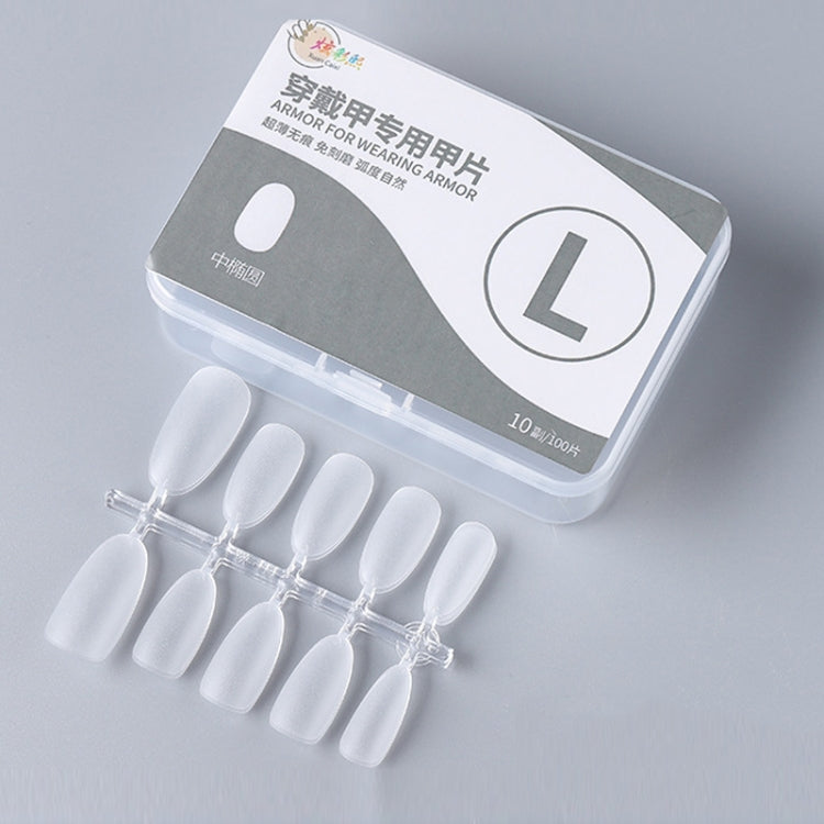 10pairs Of 100pcs/Box Frosted False Nails Artificial Tip, Shape: Medium Oval L